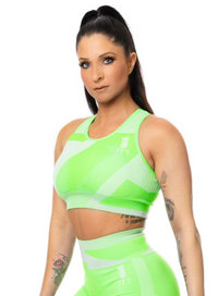 cactus neon green sports bra