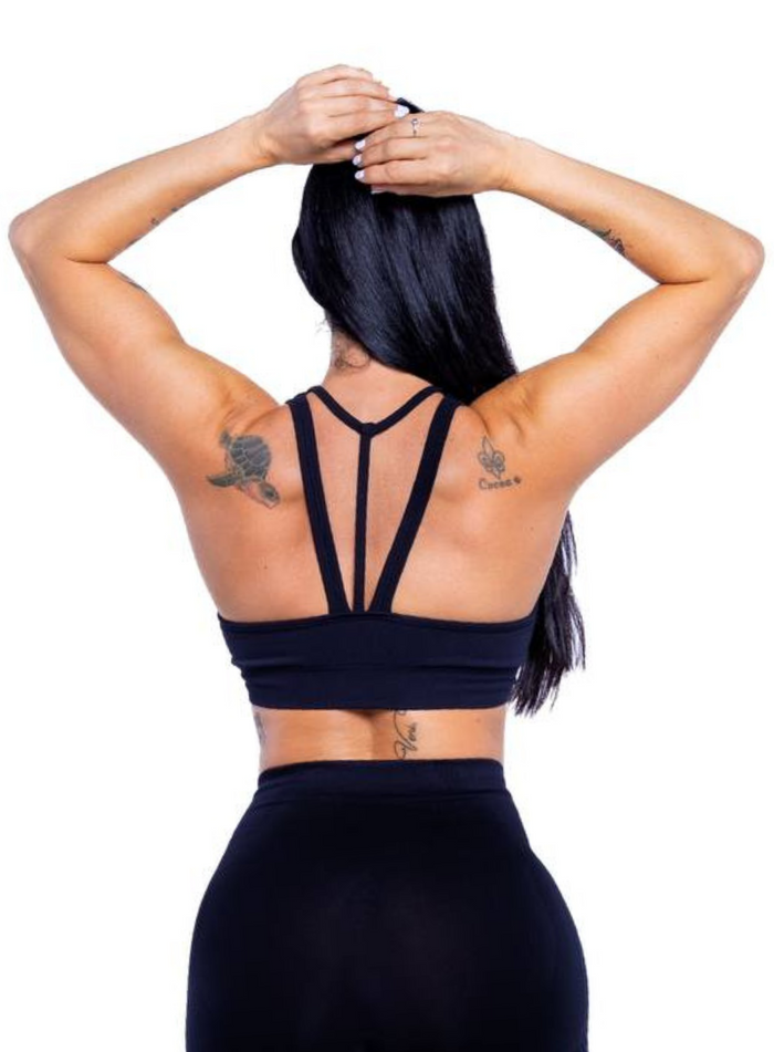 Back View Kelly Black Onyx Sports Bra