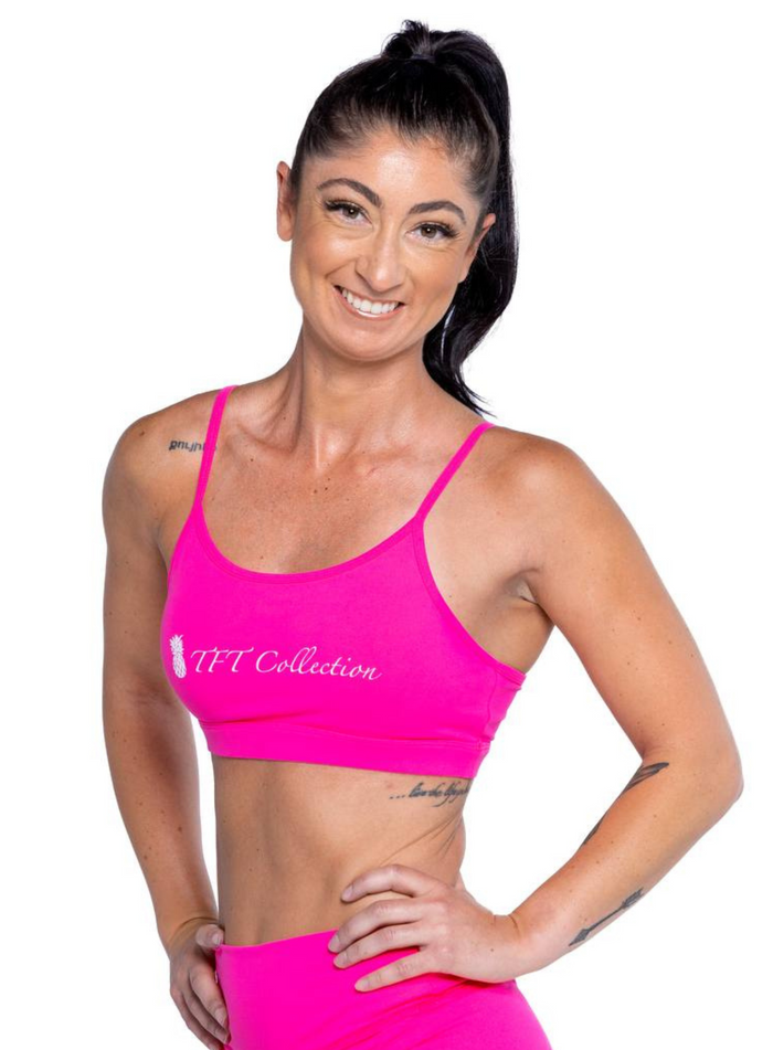 Buttery Soft Arashi Neon Pink Sports Bra