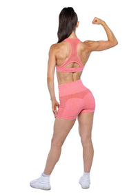Sammy Collection Coral Sports Bra and Shorts Back View