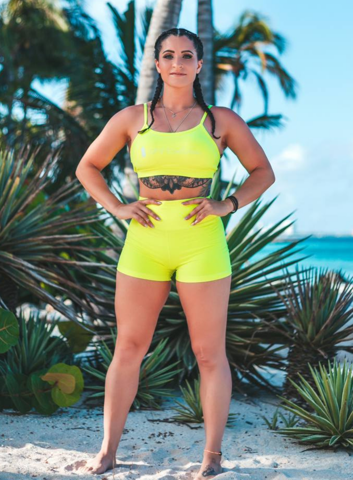 palm beach neon yellow shorts in Aruba