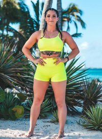 palm beach neon yellow shorts in Aruba