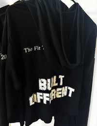 Built Different Crop Hoodie: Black