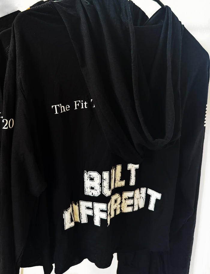 Built Different Crop Hoodie: Black