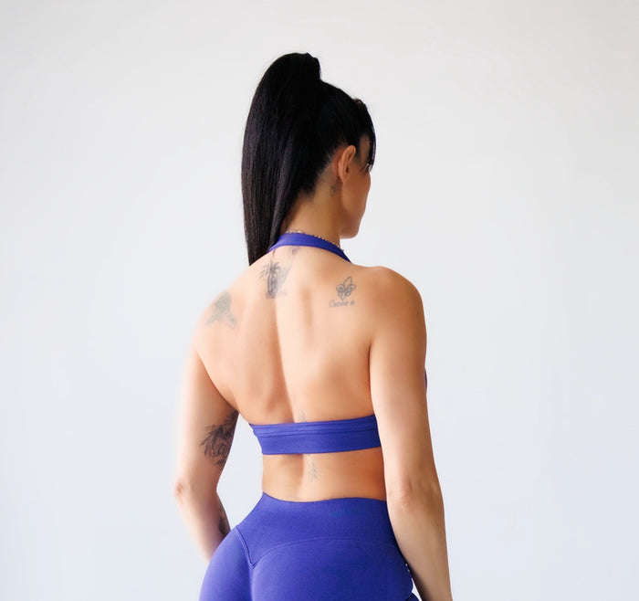 Blueberry Halter Sports Bra