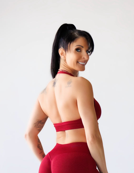 Strawberry Halter Sports Bra