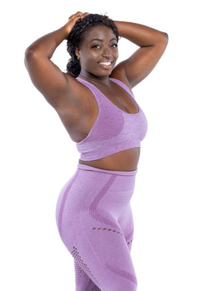 Kelly Purple Sports Bra Front View